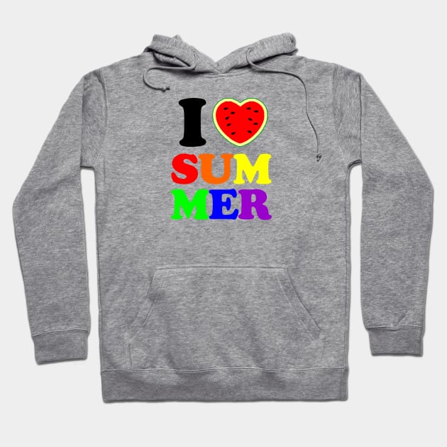i heart summer watermelon rainbow Hoodie by Typography Dose